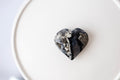 Black/Grey Flower Agate Heart