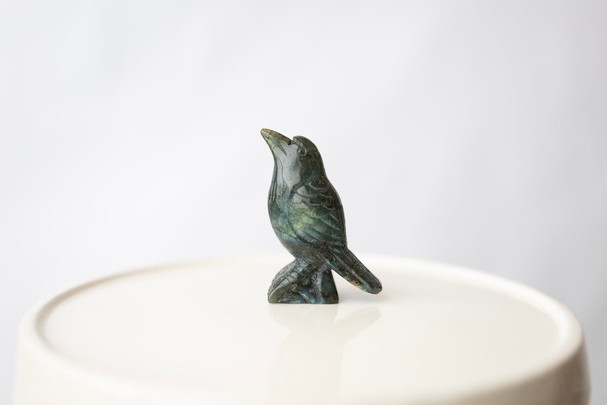 Labradorite Raven Carving
