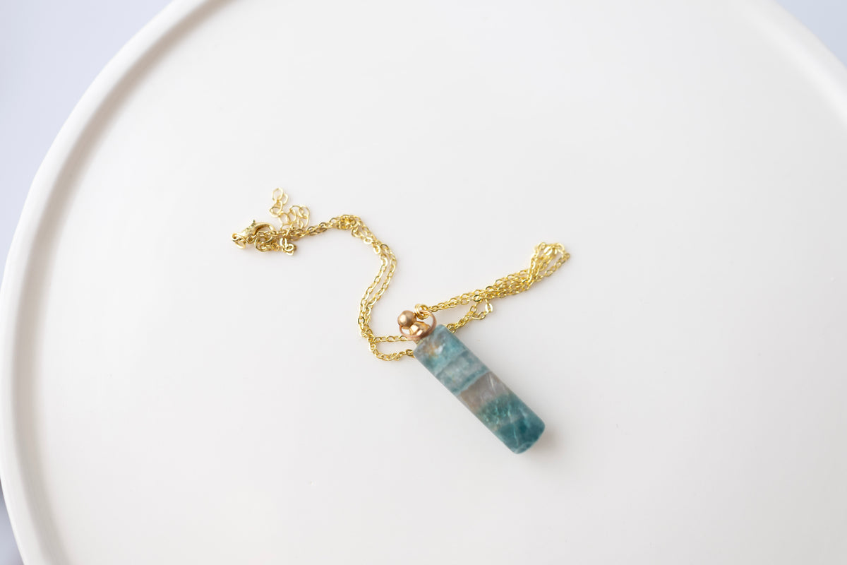 Moss Agate Point Necklace