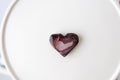 Black Flower Agate Heart