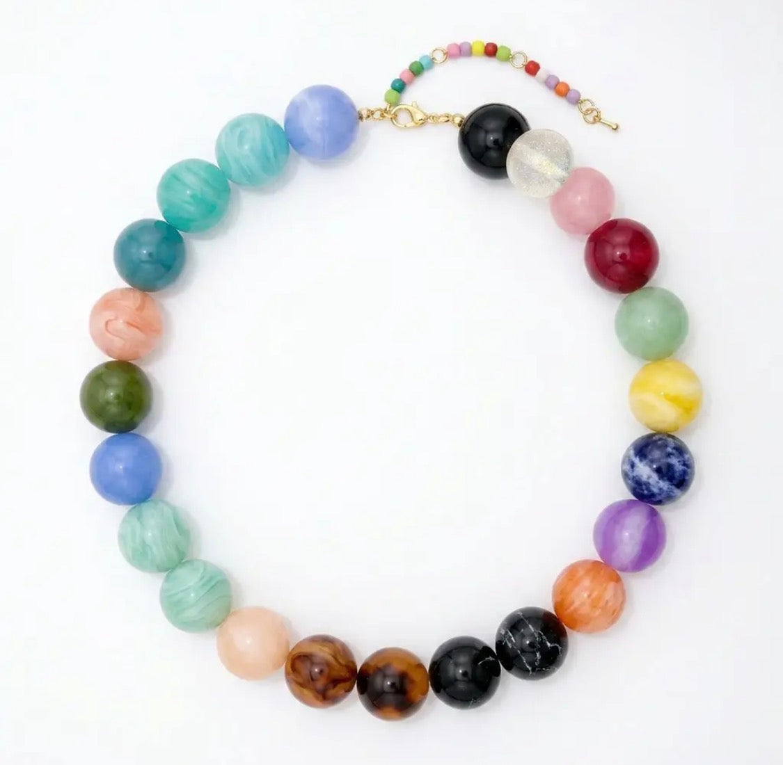 Dopamine Acrylic Beaded Pendant Necklace