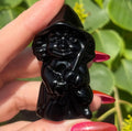 Obsidian Hedge Witch Carving