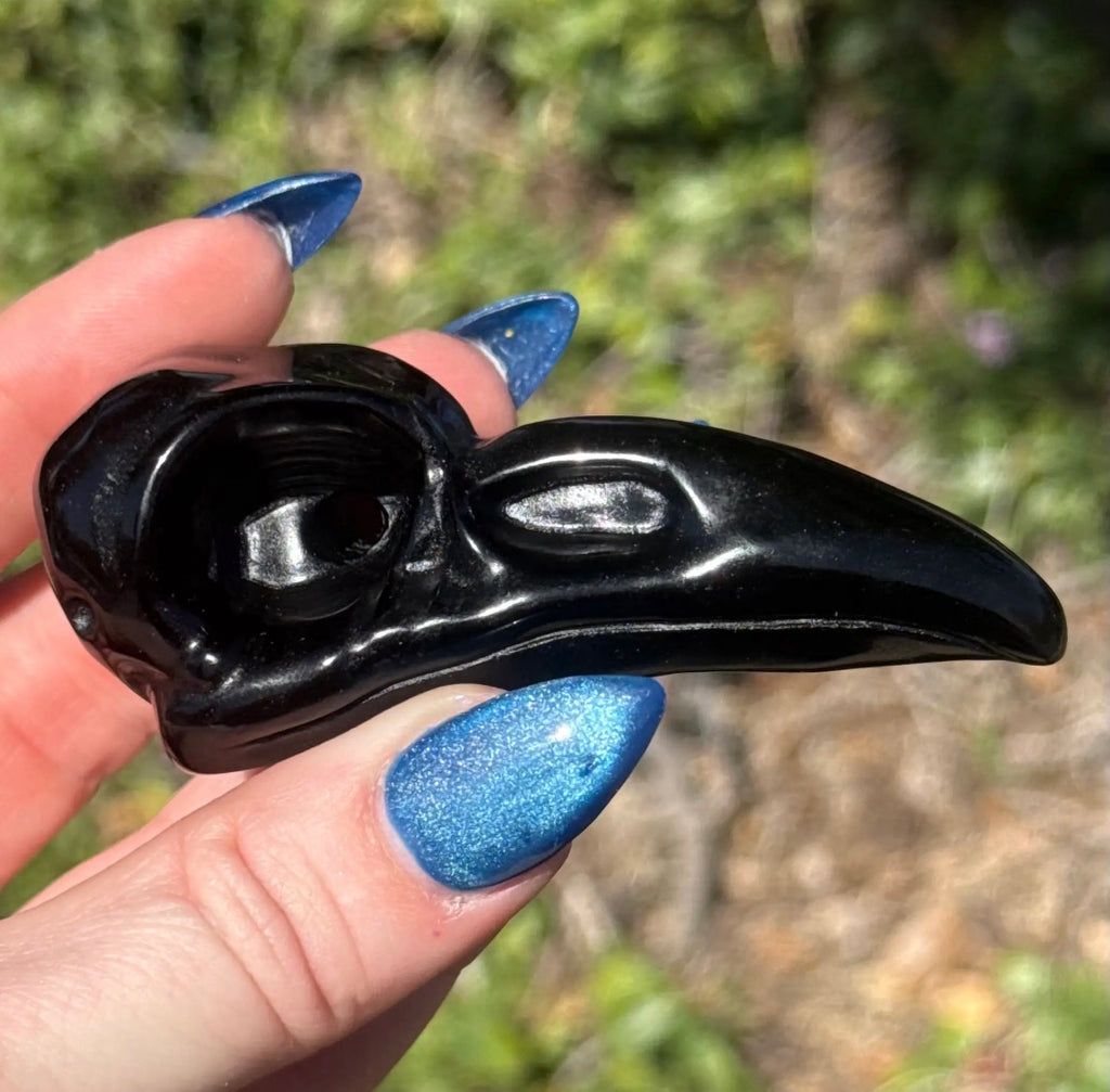 Obsidian Raven Skull