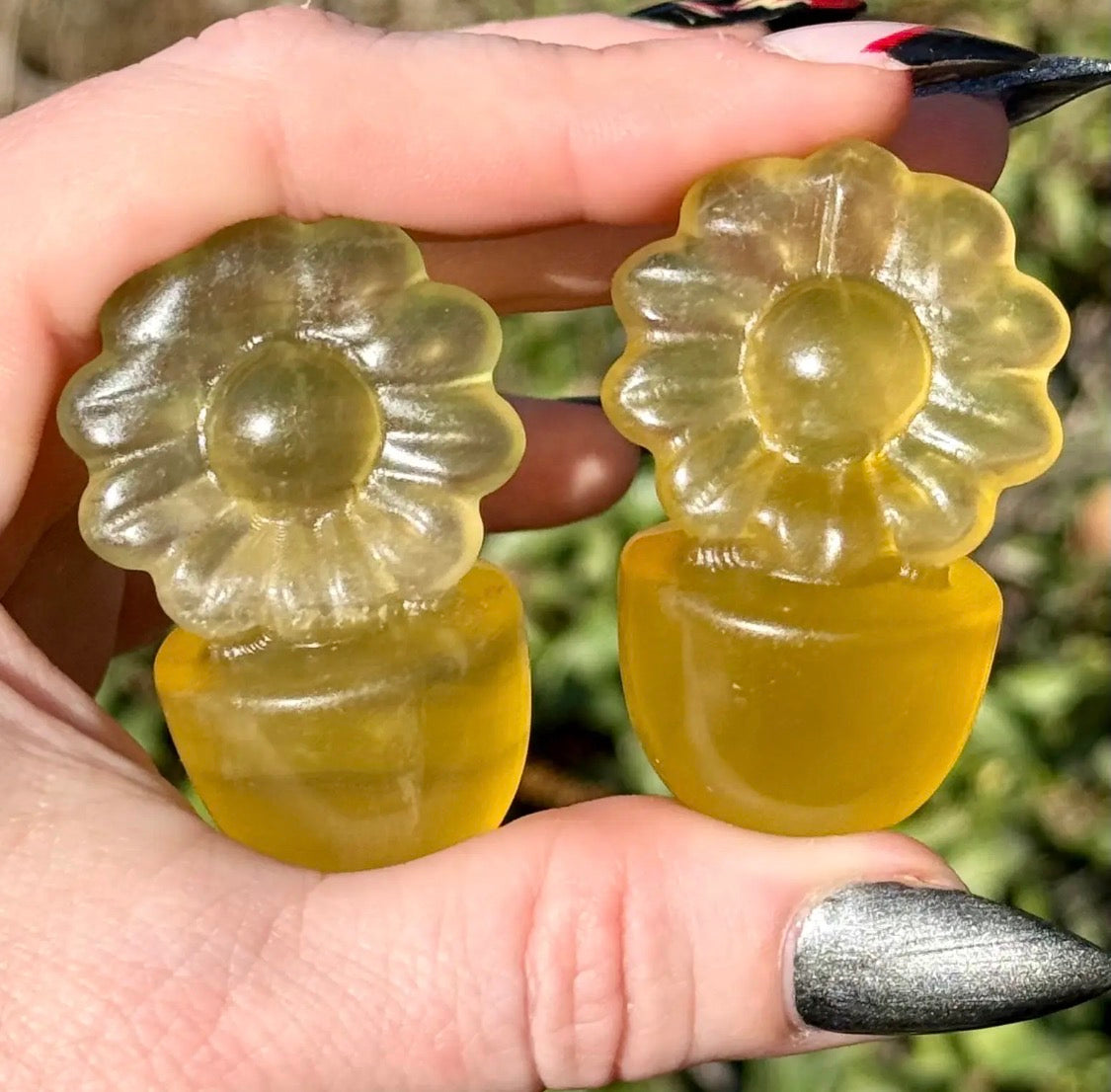 Yellow Fluorite Flower Pot