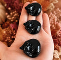 Obsidian Sleepy Cat Carving
